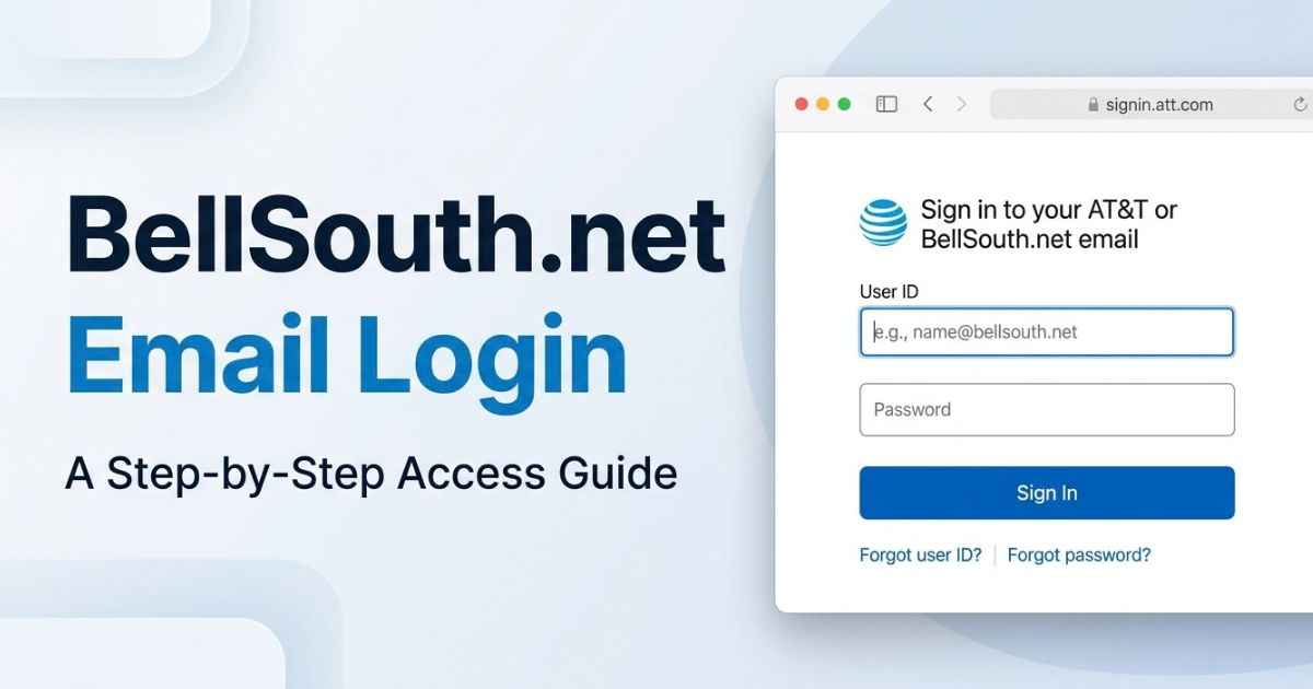 AT&T page for BellSouth.net email login