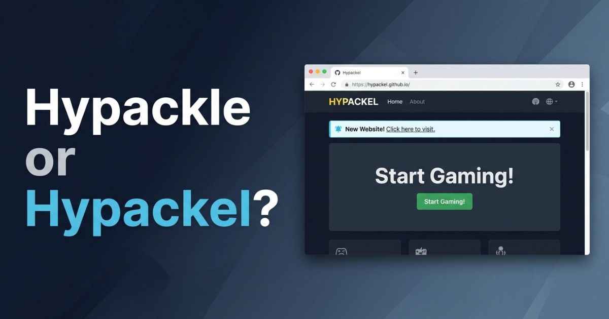 Original Hypackel homepage showing the Start Gaming button and a New Website link