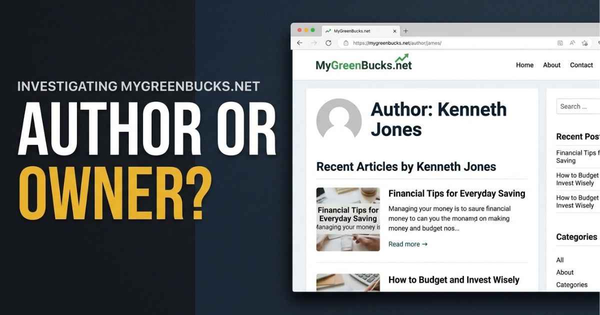 Author archive page on MyGreenBucks.net showing the name Kenneth Jones