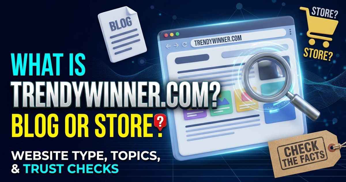 Digital investigation graphic asking whether Trendywinner.com is a blog or online store.